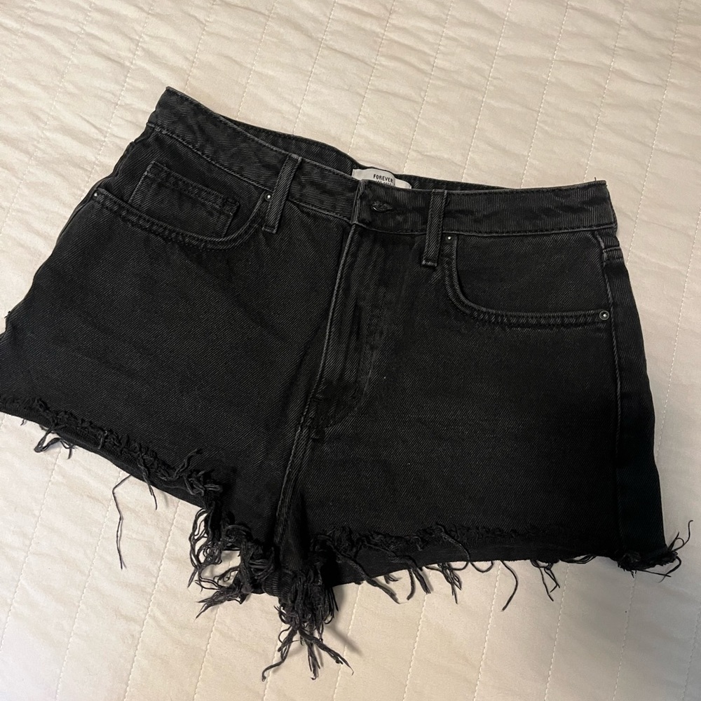 Denim Black High waisted shorts